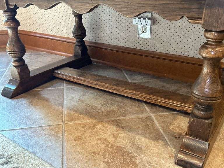 Vintage Ethan Allen Jacobean Style Oak Drop Front Desk…..32 x 18-3/4 x 41 tall