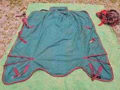 Judy's tack shop canvas horse blanket SEE PICS FOR DETAILS OF CONDITION...