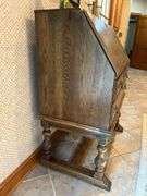 Vintage Ethan Allen Jacobean Style Oak Drop Front Desk…..32 x 18-3/4 x 41 tall