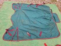 Judy's tack shop canvas horse blanket SEE PICS FOR DETAILS OF CONDITION...