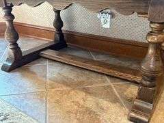 Vintage Ethan Allen Jacobean Style Oak Drop Front Desk…..32 x 18-3/4 x 41 tall