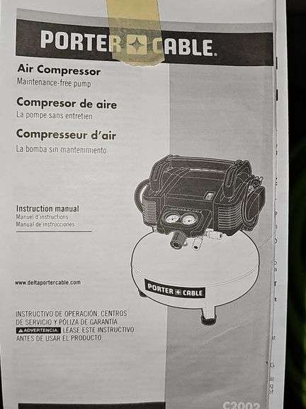 Porter-Cable pancake air compressor. Untested