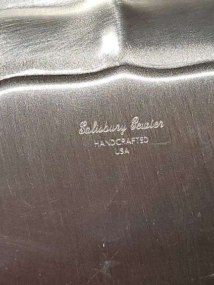Salisbury pewter 12-in tray. Has been engraved.