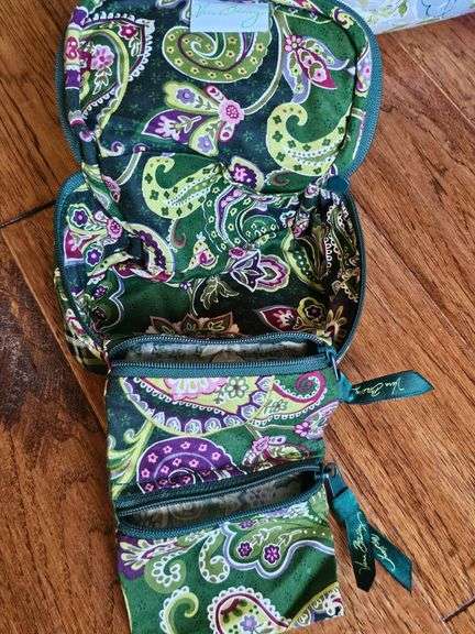 Vera Bradley Green Paisley cosmetic bags.