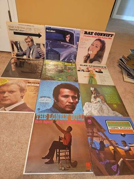 Grouping of albums by David McCallum Ray Conniff, Sergio Mendes, Herb Albert and the Tijuana brass.