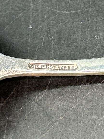 STIEFF Sterling Silver Repousse Bon Bon Spoon…..33 grams