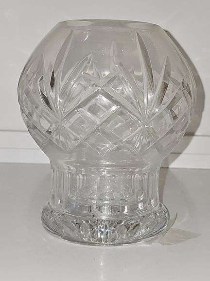 Beautiful Crystal candle holder. Can use tapers or pillars. Total of 7.75 in tall (two pieces).