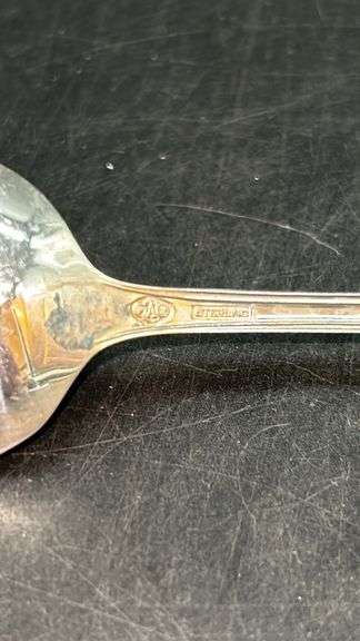 Sterling 6-piece place setting of Della Robbia by Alvin…..includes salad fork, dinner fork, knife, teaspoon, tablespoon and spreader…..165 grams not including knife