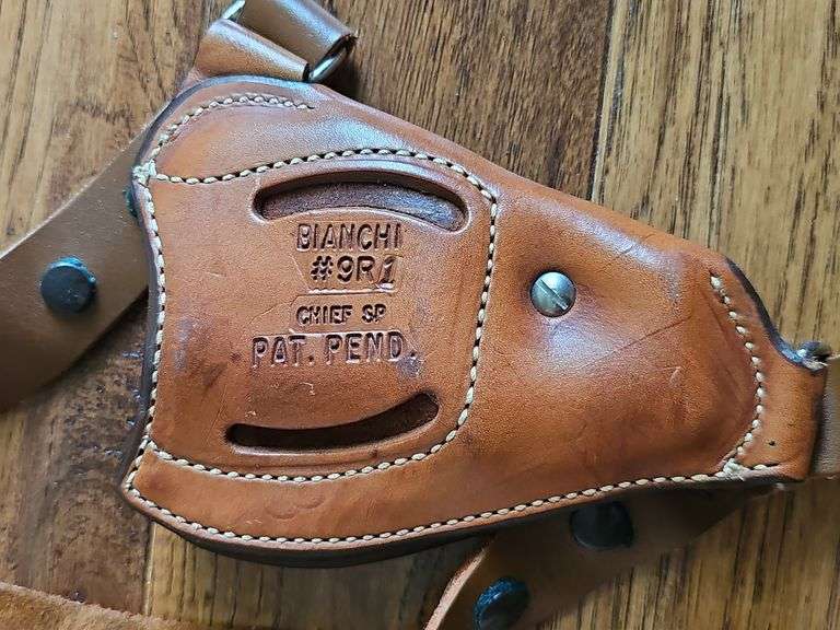 Pachmayr grips, holsters, and ear protection.