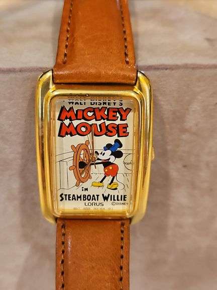 Vintage NEW Mickey Mouse in Steamboat Willie watch by Lorus UNTESTED AND IS NOT RUNNING...