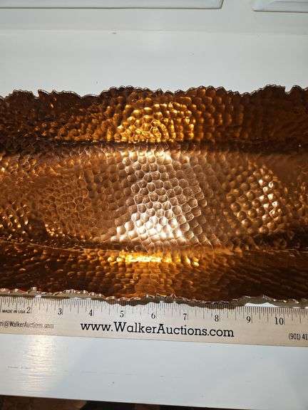Very Cool Looking Pampa Bay Hammered Aluminum Copper Colored Oval Platter 27.5 x 6...