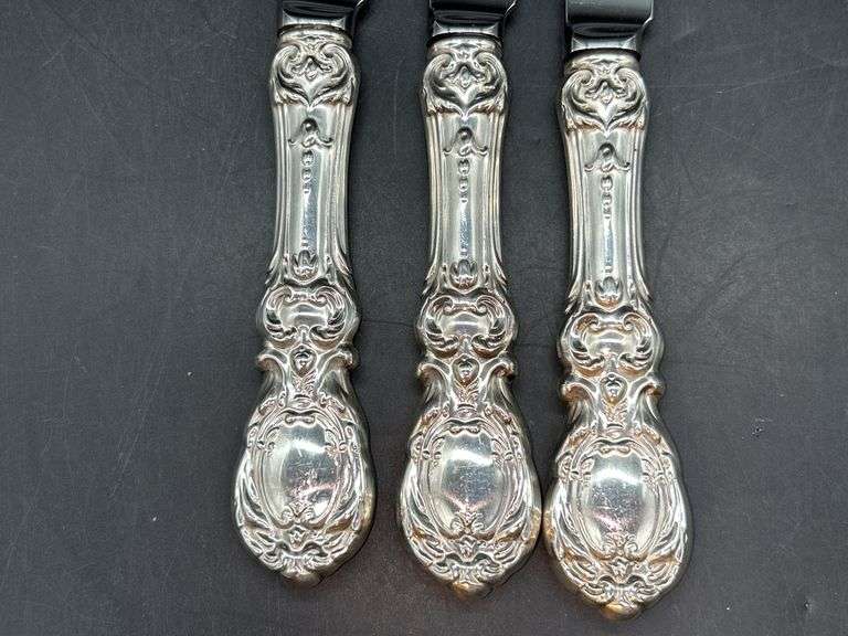(3) Reed & Barton Mirrorstele Sterling Handled Place Knives