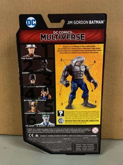 DC COMICS Multiverse BATMAN:SUPERHEAVY Jim Gordon Batman action figure with Collect & Connect KING SHARK