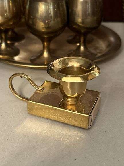 Selection of brass and brass-like home decor