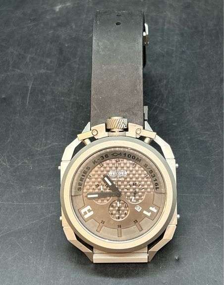 REPRODUCTION Welder by U-boat K36 Chronograph Stainless Steel Men’s Watch with Rubber Strap (00366)…..THIS WATCH IS NOT ORIGINAL NOR AUTHENTIC image