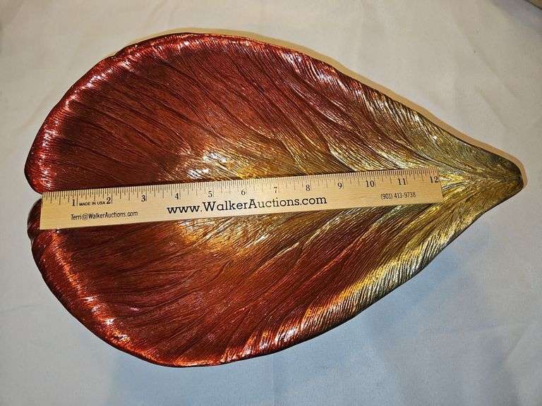 Stunning MICHAEL ARAM Enameled Aluminum Rose Petal Serving Bowl in Excellent Condition...