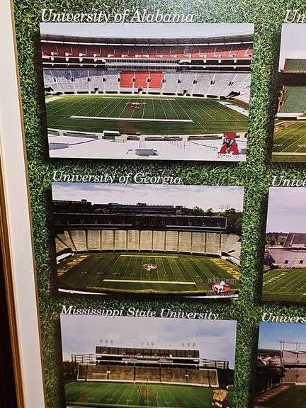 Framed poster SOUTHERN SEC CONFERENCE BATTLEFIELDS 35x24.75 in tall.
