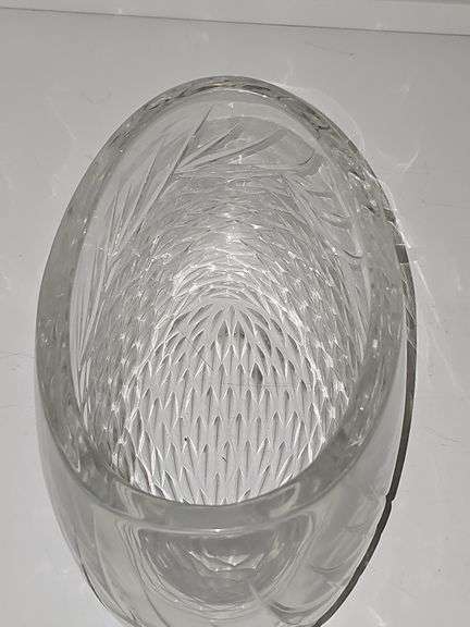 Saratoga Crystal bowl. 9 in wide X 5 in tall. Has been engraved on one side.