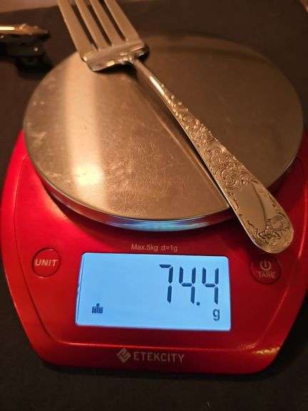 Sterling silver S. Kirk & Son Old Maryland Meat fork. Weight 74.4 grams