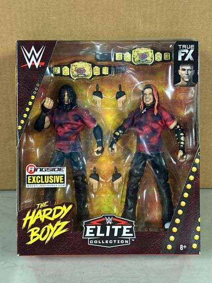 WWE Elite Collection THE HARDY BOYZ action figures…..small tear on corner of box