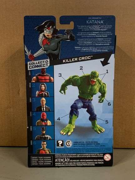 DC COMICS Multiverse KATANA action figure with Collect & Connect Killer Croc