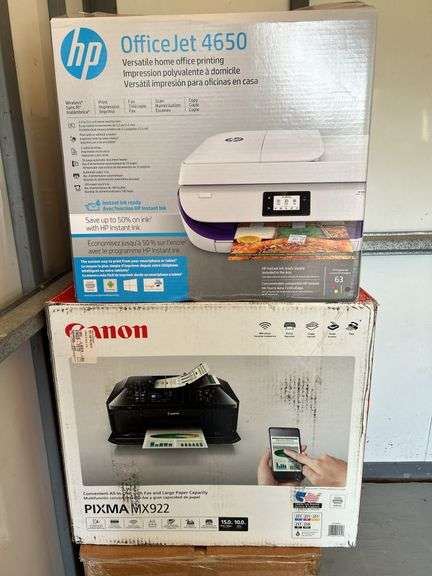 (2) NIB Printers…..HP OfficeJet 4650 and Canon PIXMA MX922