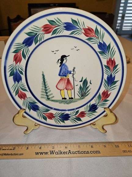 Three(3) vintage Quimper Heriot Round Plates...
