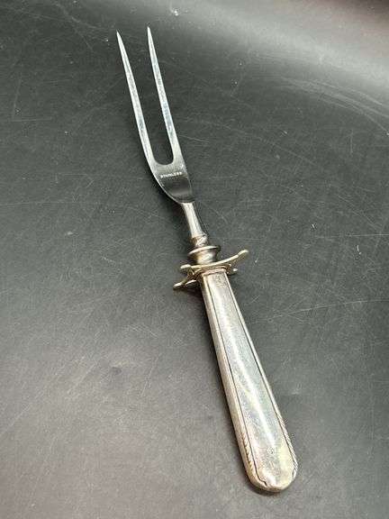 Vintage Sterling Handle Meat Carving Fork…..8-3/4” long…..prongs are stainless