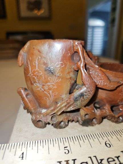 Very nice hand-carved Chinese soapstone pot...