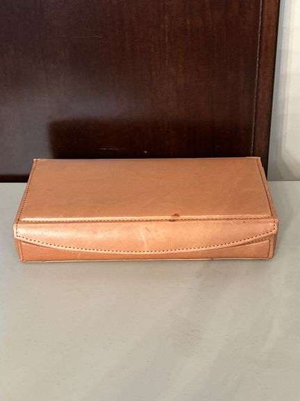 Gorgeous Reed & Barton 2-piece serving set in vintage Neiman Marcus microsuede lined leather box