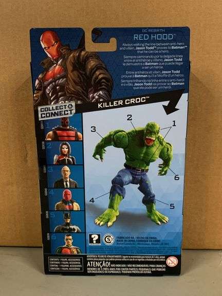 DC COMICS Multiverse RED HOOD action figure with Collect & Connect Killer Croc