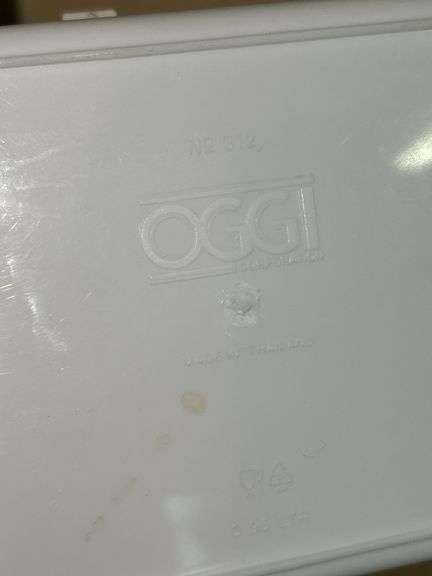 Set of (3) OGGI storage containers with month/date indexes