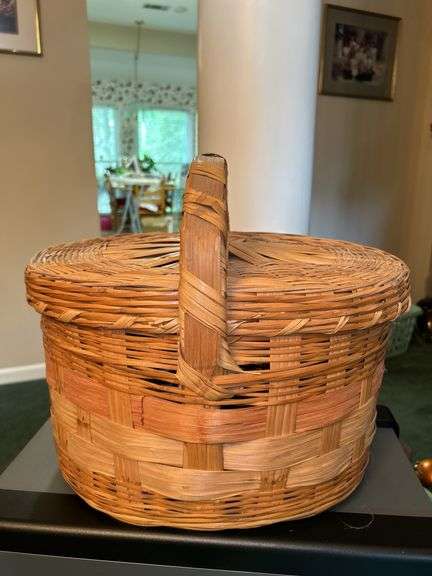 Nice looking lidded basket……16 x 12 x 10