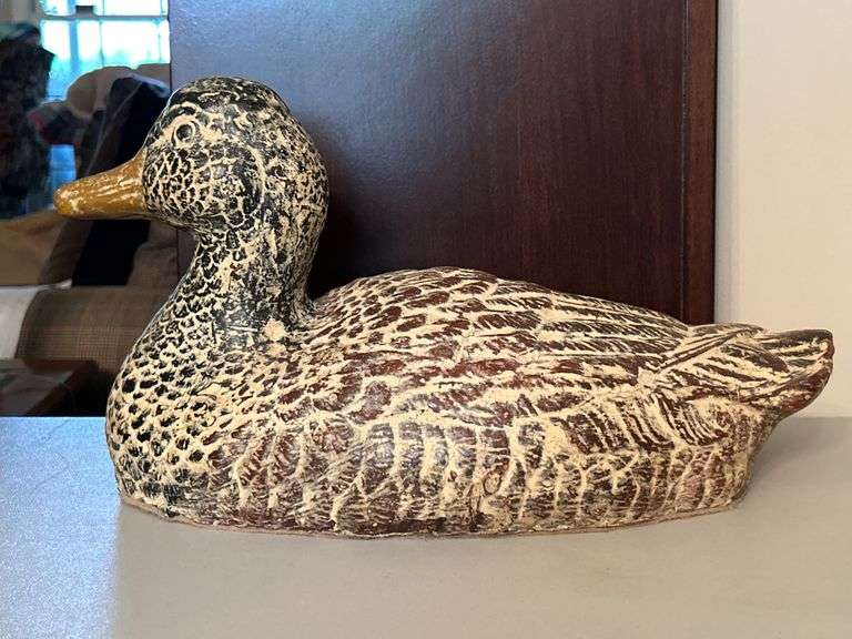 Very heavy ceramic mallard…..16” long x 8-1/2” tall