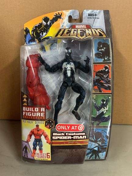 Marvel Legends BLACK COSTUME SPIDER-MAN action figure with Build A Figure Red Hulk Series