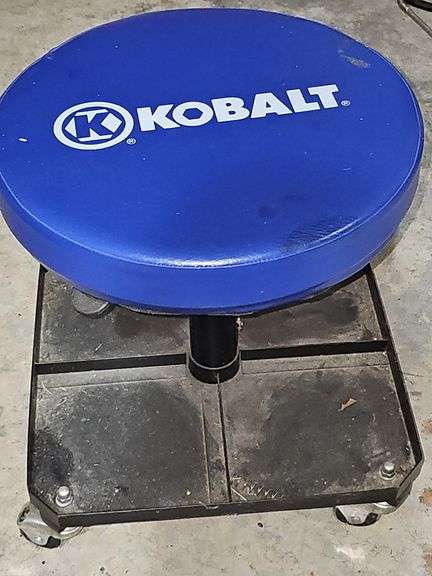 Kobalt adjustable rollaround stool.