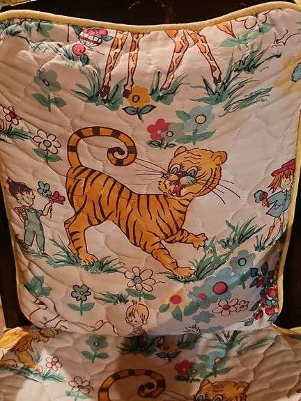 Wonderful vintage child's rocker with rush seat.
