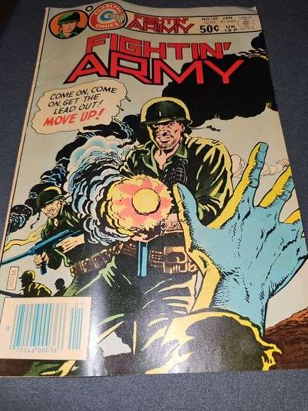 Nine comic books mostly military and war related. See all photos for more information.
