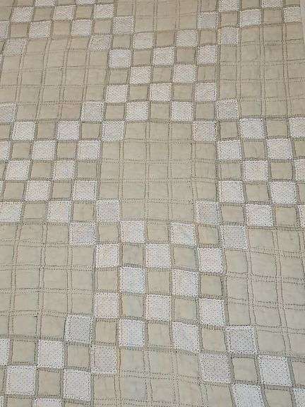 Hand stitched vintage quilt. 67x74 in.