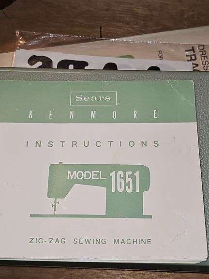 Vintage Sears Kenmore sewing machine in cabinet with storage chair. Closed cabinet is 22.5x18 X 30 in tall. Chair is 16 X 13 X 27.5 in tall. Seat height is 17 in