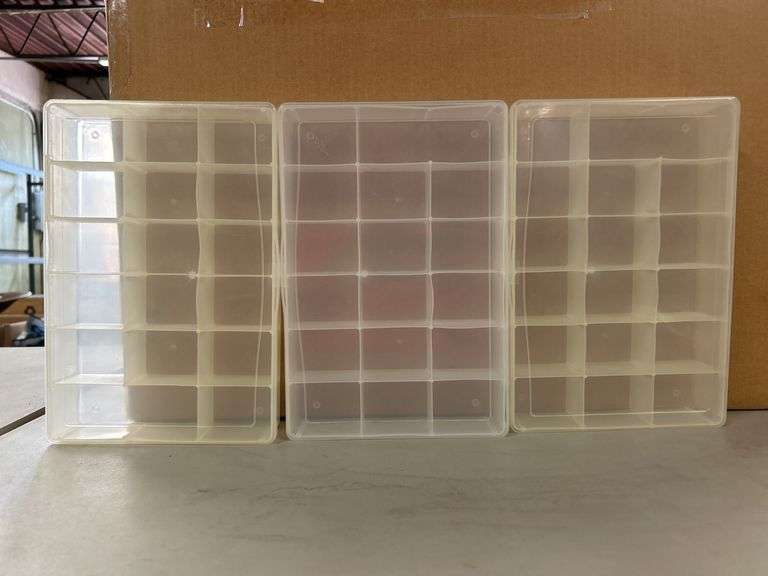 (3) clear divided tackle box-style containers