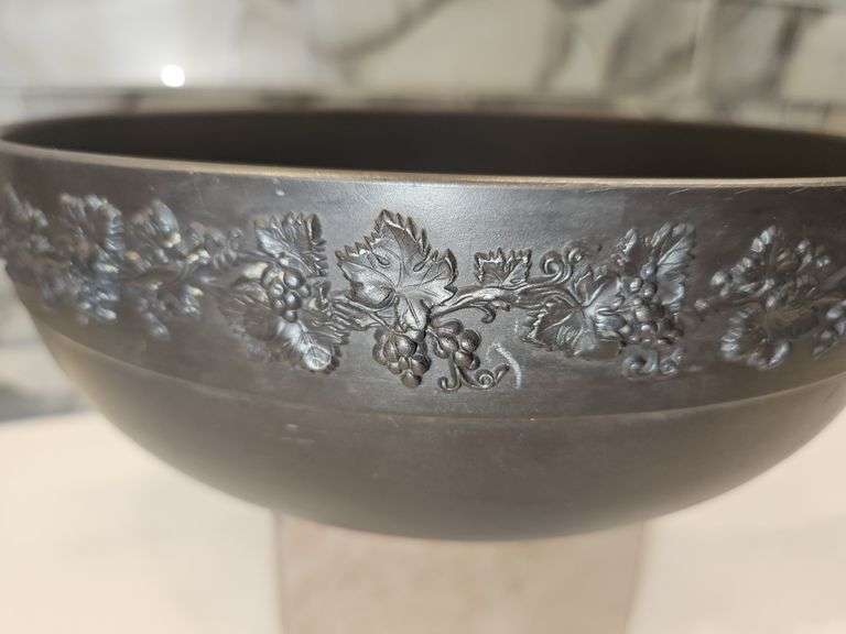 Exquisite Vintage Wedgwood Basalt Black 10" Jasperware Centerpiece/Console Bowl in very good vintage condition...