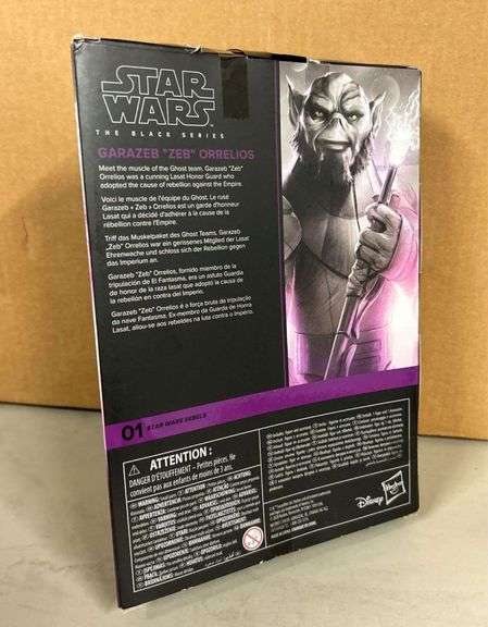 Star Wars The Black Series GARAZEB “ZEB” ORRELIOS action figure….top of box has 2 small torn spots
