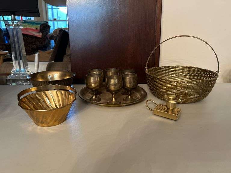 Selection of brass and brass-like home decor