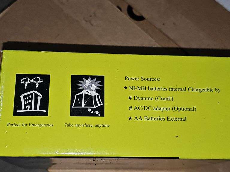 Good set of booster cables and a self-powered multi-band radio. Radio is never been used and never out of the box.