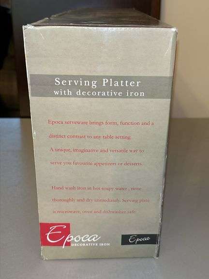 NIB Epoca Decorative Iron Horse d’oeuvre Platter…..18” x 6-1/2”
