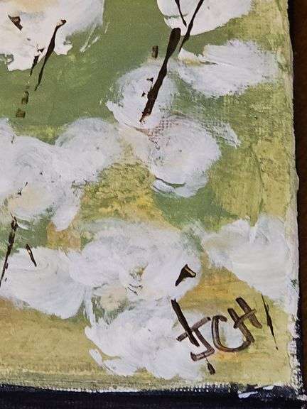 Old barn in a cotton patch. Original painting on canvas. 20x16 in.