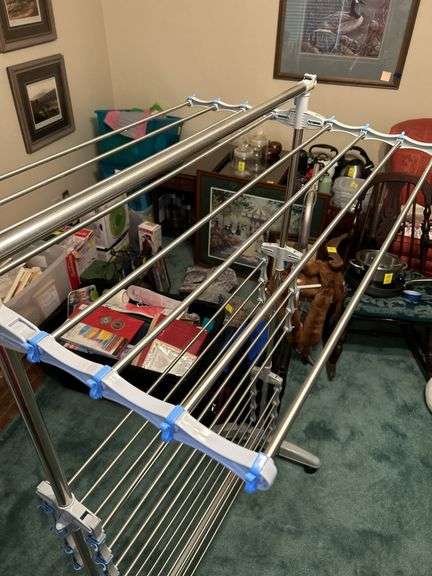 Clothes drying rack…..37w x 57-1/2 tall…..top rack does expand on both ends