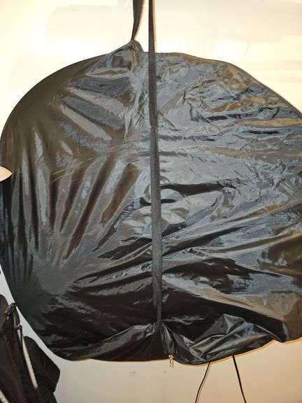 Windshield sunscreen. Size unknown. Folded diameter is 32 in.