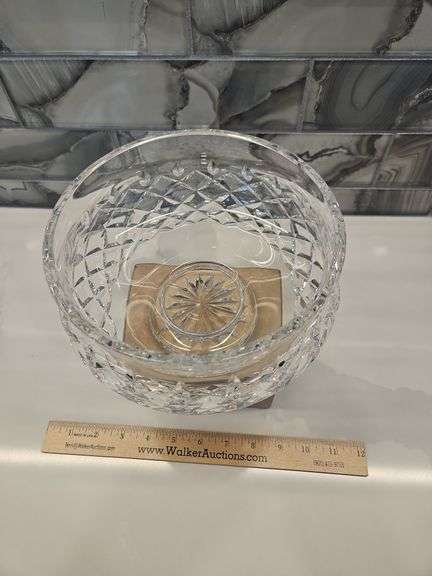 Vintage Like New Waterford "Lismore" Cut Crystal Footed Round Centerpiece Bowl 7.25" x 4.75"...